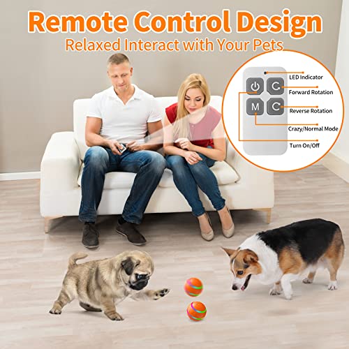 Fuliuyu Interactive Dog Toys For Boredom And Stimulating With Remote Control Led Lights, Automatic Self Moving Active Rolling Ball For Puppy Small Medium Large Dogs - Usb Rechargeable #TOP1