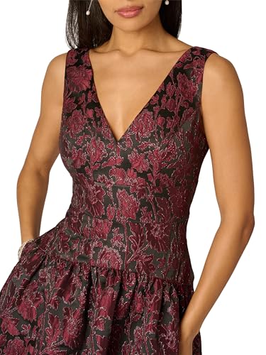 Image of Adrianna Papell Jacquard Midi Dress with Godets