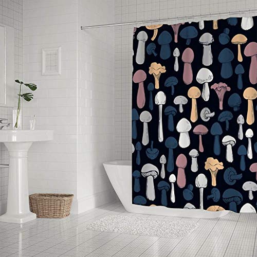 Rideau de douche imperméable champignons lavable pour éviter les fuites d'eau - 3
