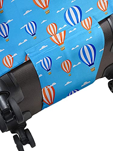 Image of Cortina Eco-Friendly Abstract Print Luggage Protective Cover|Large|Fits 26-30 Inch Luggage|Polyester-Spandex|72cm (28 inches)|Travel Suitcase Protectors|Anti Scratch|Pack of 1|Blue 2
