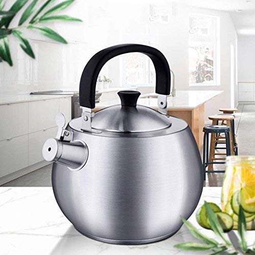 4,5 l Kochkessel mit großem Fassungsvermögen, Pfeifen, Edelstahl 304, Verbrühschutz, Induktionskochfelder, Gasherd, für Zuhause, Büro, Außenbereich