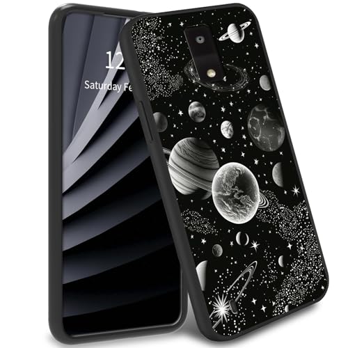 BWEGRHE Moon Space Schutzhülle für BLU View 4, BLU View 4, TPU-Handyhülle, weiches Gel-Gummi, R&umschutz für BLU View 2 2023 B135DL