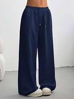 Women's Baggy Sweatpants with Pockets Wide Leg High Waisted Casual Sweat Pants Lounge Drawstring Joggers Gym Workout Pants