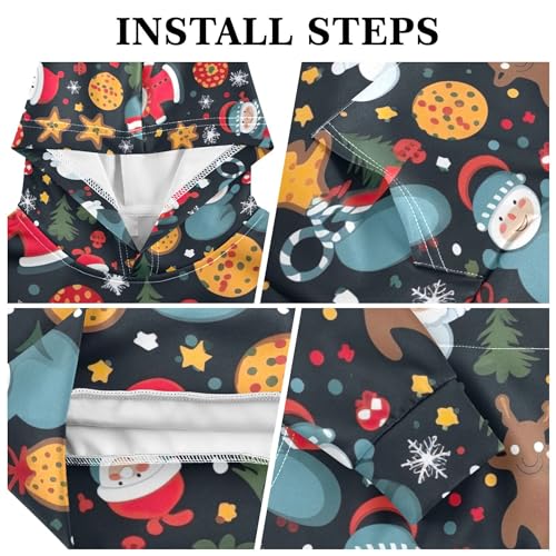 Kids Hoodies Sweaters Christmas Xmas Santa Claus Hooded Sweatshirts with Big Pockets for Boys Girls B04003493