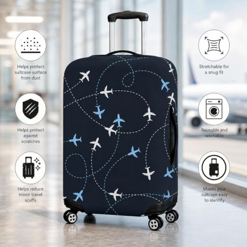 Image of Printed Luggage Cover for Traveling Bag & Suitcase - Trolley Protector