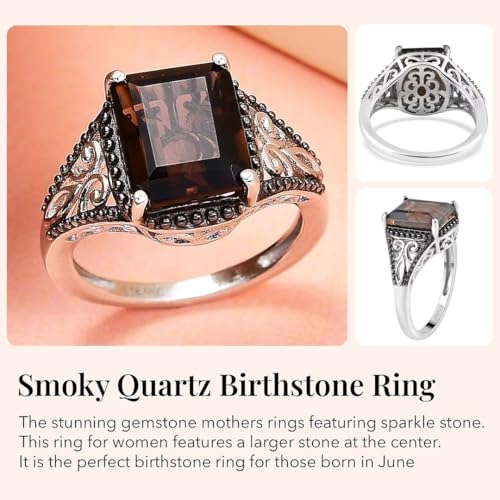 Birthstone Rings for Women Sterling Silver 925 with Platinum Plated - Daughters Mothers Engagement Promise Rings for Her - Gemstone Jewelry Birthday Gifts for Women4