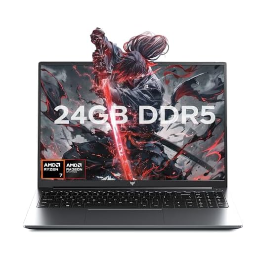KAIGERR 2026 Gaming Laptop, 24GB DDR5 512GB NVMe SSD Laptop Computer with AMD Ryzen 7 H255(8C/16T, Up to 4.9GHz), 16.0 inch Windows 11 Laptop, Radeon RX Vega 8 Graphics,WiFi 6, Backlit KB