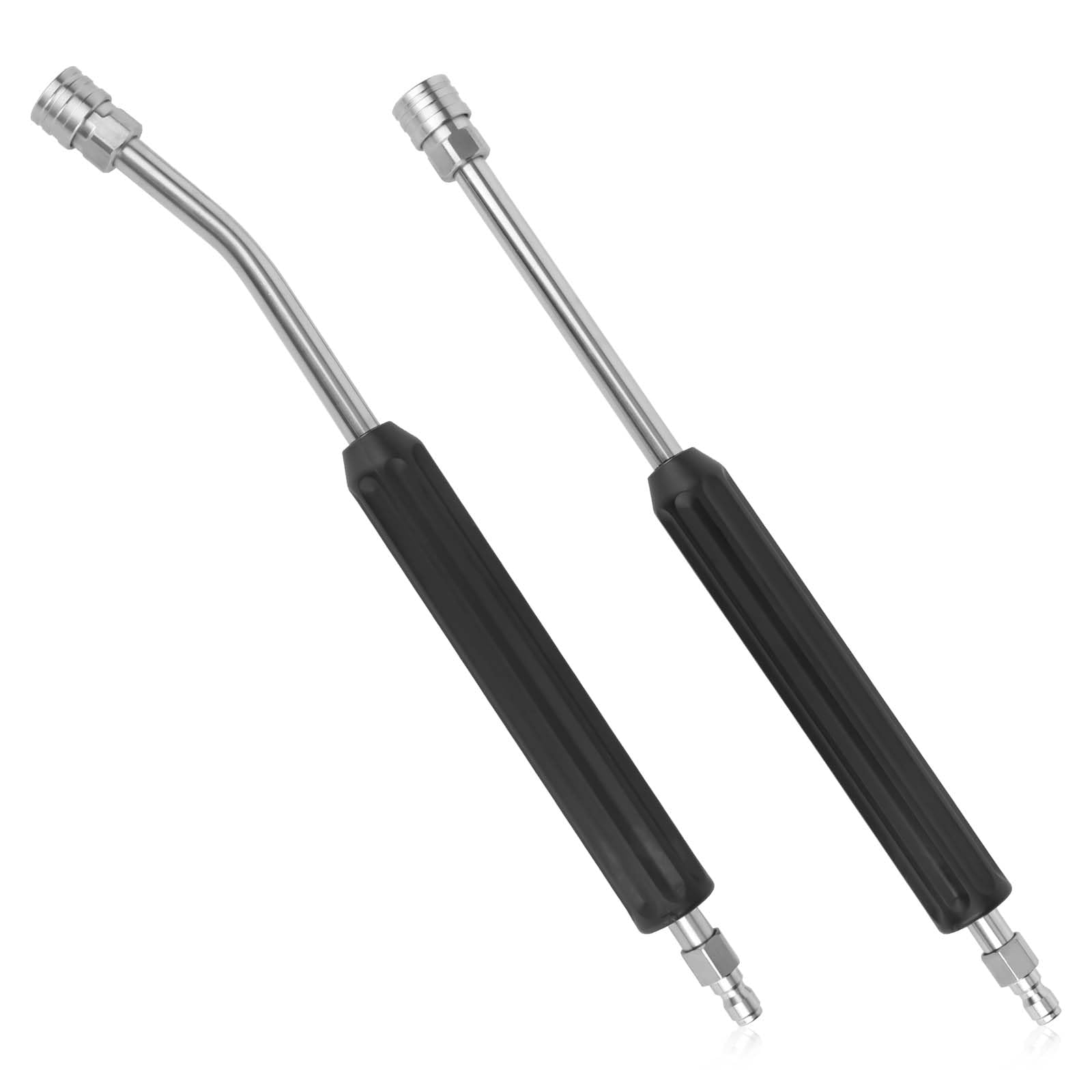 BOXOB 2pcs Pressure Washer Lance, Power Washer Gun Wand Extension Curved and Straight Wand Replacement Nozzles Attachment for Car Washing Accessories