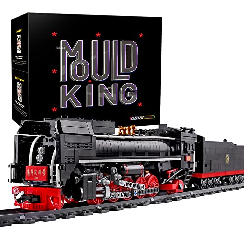 Mould King 12003 Train Building Kits, Building Blocks Sets Steam Locomotive Model with Rail/Motor, APP Remote Control, Gift Toy for Kids Age 8+/Adult Collections Enthusiasts(1552 Pieces)
