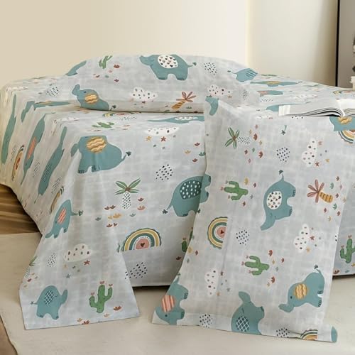 Image of Weave & Decor Cotton Feel Kids Bedsheet Double Bed 90x90 inches, Soft Fabric, Includes 2 Pillow Covers 20x30 inches
