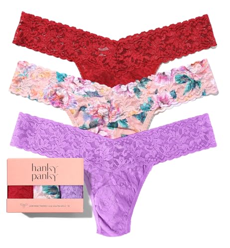 Image of hanky panky - Signature Lace Low Rise Thongs for Women | Lacy Lingerie Underwear | 3 or 5 pack
