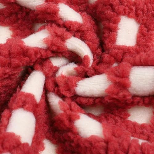 Women's Checkered Polar Fleece Vest Sleeveless Cardigan, Fashion Plaid Sleeveless Sherpa Coat (Red M)3