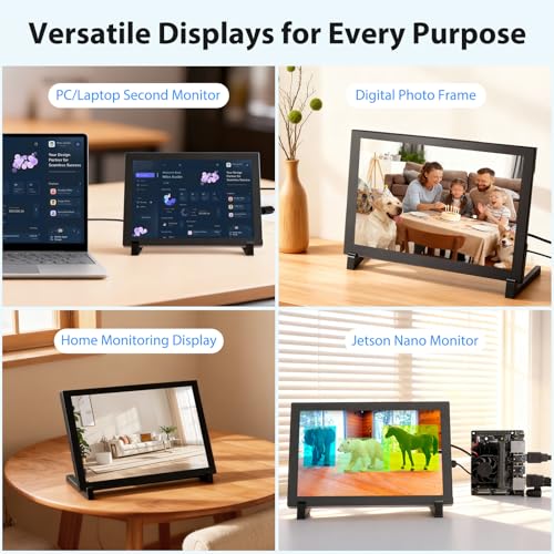 Image of ELECROW 8 Inch Touchscreen Monitor, 1280x800 IPS LCD HD Display with Stand, Portable Capacitive Touch Screen Compatible for Raspberry Pi 3 /4 /5, Win 11 /10 /8 /7, Jetson Nano, laptops, Game Consoles