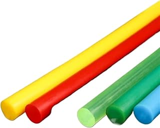 DYYEUAVT Varilla De Nylon Varillas de Nailon Pom de Colores de 0,5 m, Varillas de Color Rojo, Azul, Amarillo y Verde Varilla Redonda De PláStico(Black,Dia.20mm)