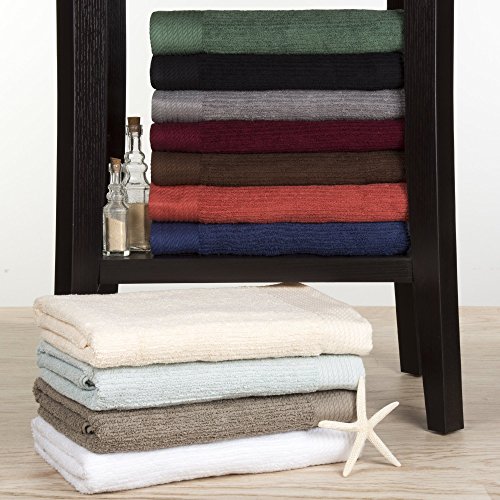 Lavish Home Ribbed 100% Cotton 10 Piece Towel Set - White, 17"x54"x0.25" - Image 4