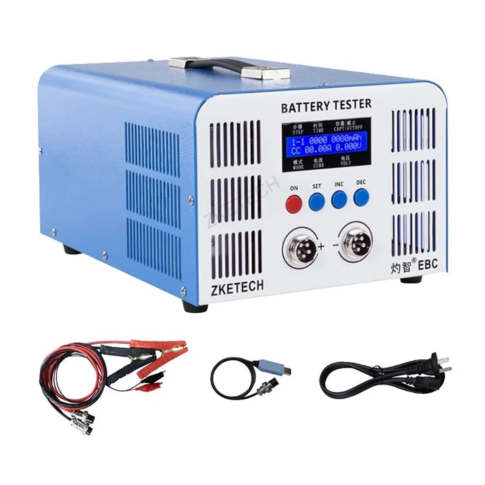 Toplionace Probador de Descarga de Baterías de Litio de 50A, Medidor de Capacidad de Baterías de Potencia Ternaria LiFePO4/Li-Ion, Programable en 6 Pasos, EBC-A50L