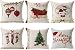 HOSL SD40 Merry Christmas Series Blend Linen Throw Pillow Case Decorative Cushion Cover Pillowcase Square 18" - Set of 6