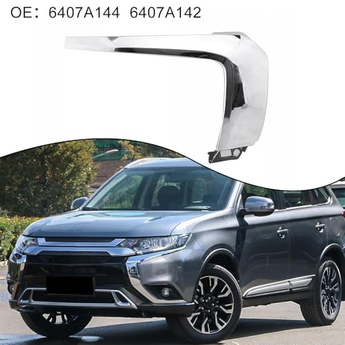 Tira de cubierta de parachoques delantero plateada para Mitsubishi Outlander 4