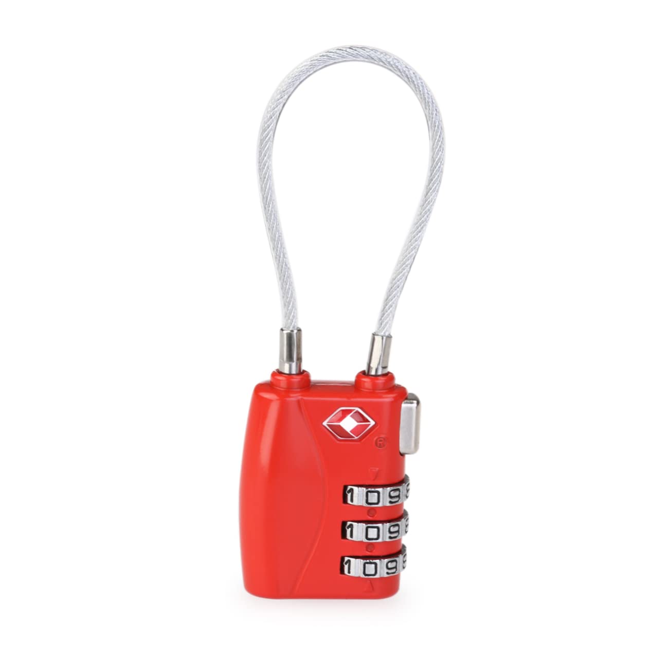 3piezas Candado De Seguridad Tsa Cable Para Equipaje Candado De Combinación De Dígitos Para Maletas y Mochilas Rojo