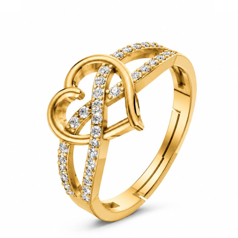 Image of Miss Highness 925 Silver Infinity Heart Adjustable Ring for Women and Girls | Infinity Heart Design | Silver Jewellery With Authenticity Certificate | Gift for Girlfriend Wife | Casual Wear Ring
