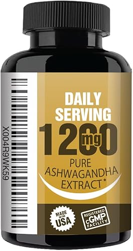 Miniatura 2 de NooMost Ashwagandha 1200 mg con extracto de pimienta negra  10% Withanolides  Extracto de raíz puro para promover la calma y el equilibrio para