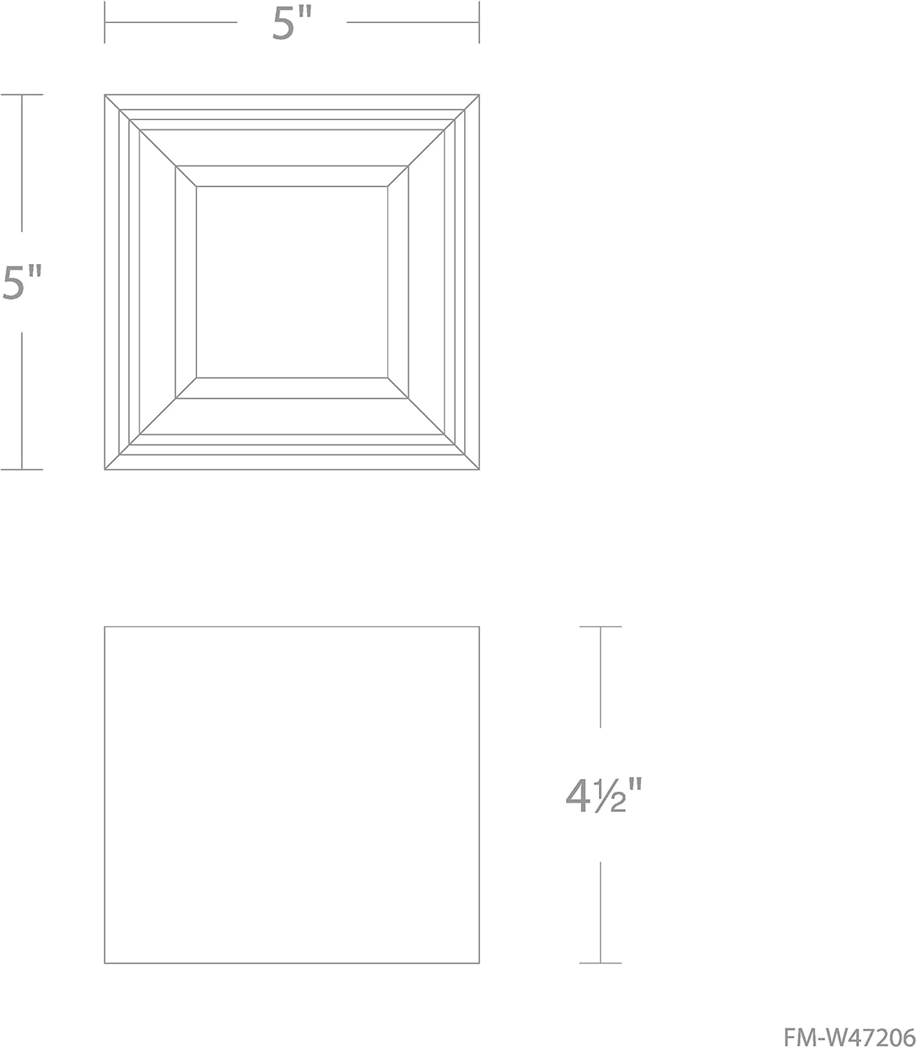 WAC Lighting dweLED, Downtown 5in LED Square Flush Mount 3-CCT 3000K-3500K-4000K Set to 3000K in Black