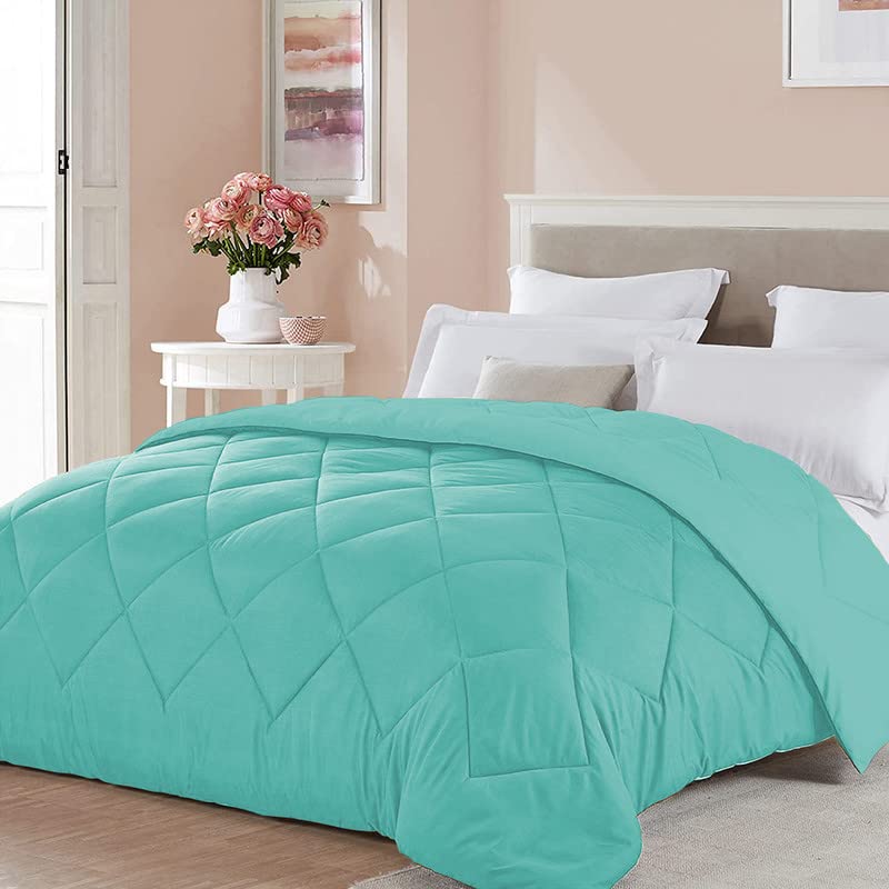 Soft Microfiber Filling 500GSM Heavy Comforter/Duvet for Heavy Winter Size - Single 152X228cm (60x90 inch) Color-Sky Blue-image-33