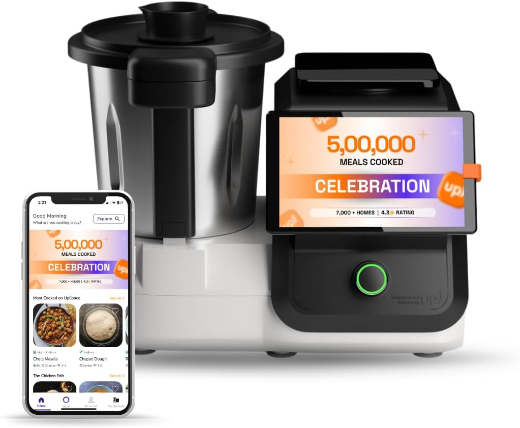 1.0 Smart Cooking Assistant | 5 Lakh+ Meals Cooked | HeatCore Tech built for Indian Cooking | Multicooker with Omni-blade | 8” Touchscreen with 750+ Guided Recipes| 9 Indian Languages