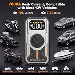 10-in-1 6000A Car Jump Starter with 150PSI Air Compressor Portable Car Battery Booster Pack (7.5L Gas/6L Diesel) 12V 3 Mode Flashlight USB Rechargeable Jump Starter for Car Battery