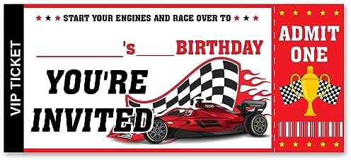 Amazon.com : REWIDPARTY Race Car Party Invitations with Envelopes ...