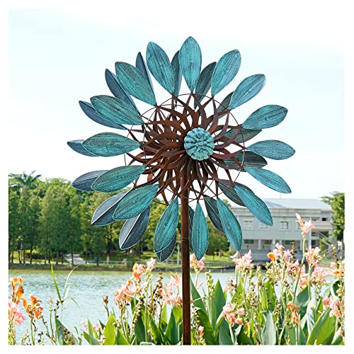 Winwindspinner Outdoor Metal Wind Spinners - Kinetic Large Wind Spinners for Yard Garden Lawn, Windmills Decor for Spring Patio Outside (84' Height)