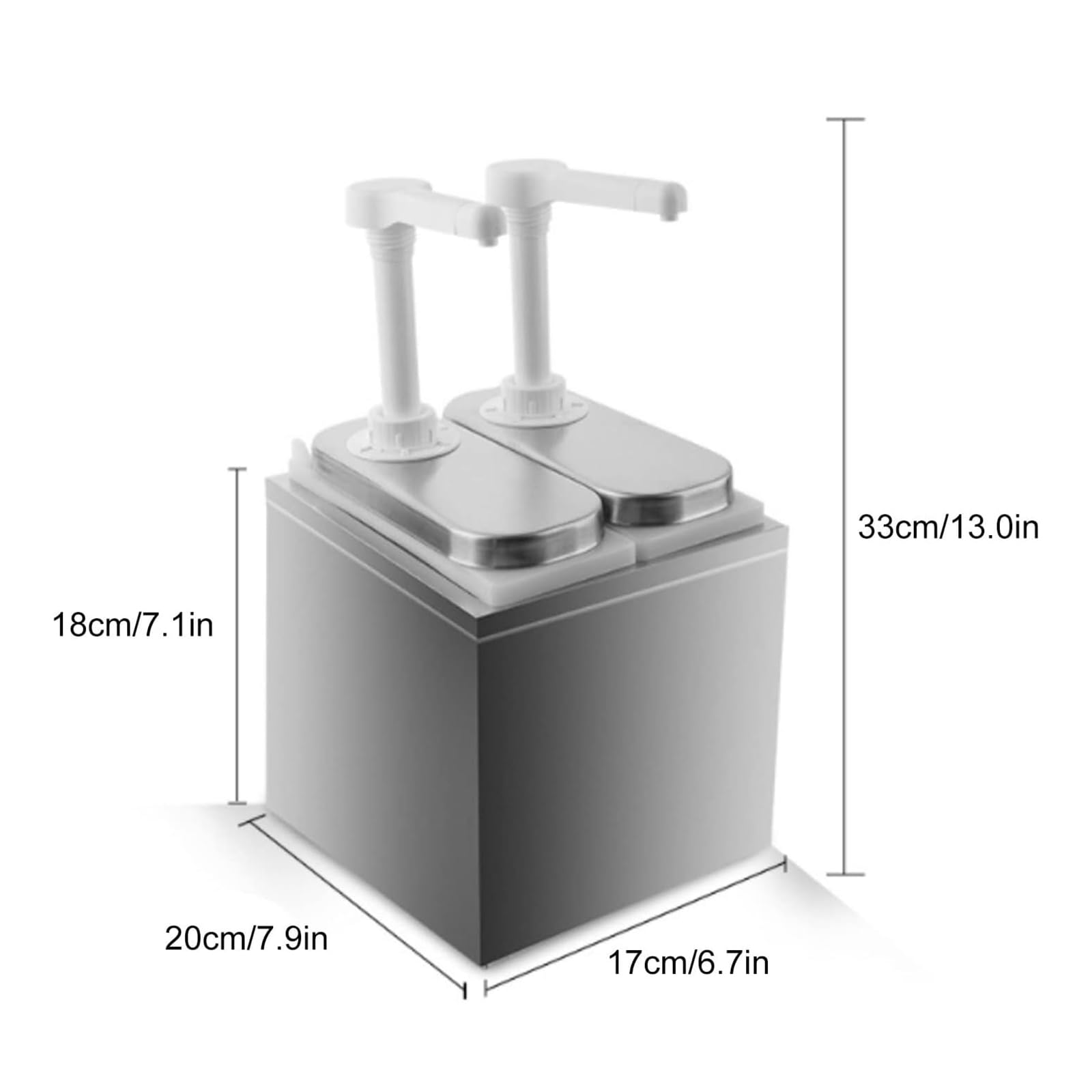 Pojemnik z pompką do przypraw, dozownik sosu, pompka do sosu o dużej pojemności, do zakładu przetwórstwa przypraw (2 Pump Bottle)