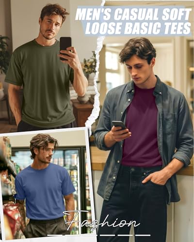 Image of Neer 3 Pack Big and Tall T-Shirts for Men L-7xl Tops | Large Casual Stretch Workout Tees, Short Sleeve Crewneck Oversized Shirts, Classic Summer Outfits, Comfy Basic Loose Clothes