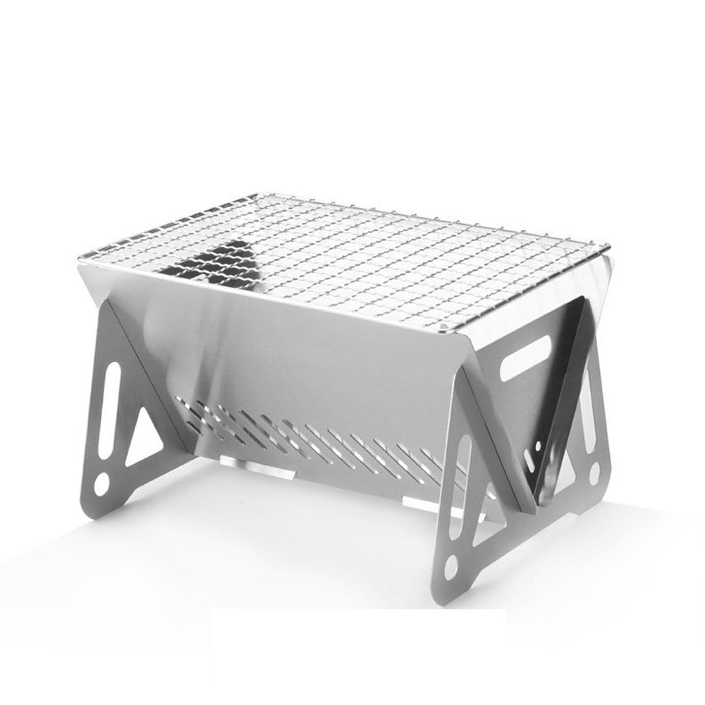 Hosoncovy Stainless Steel Outdoor Foldable Campfire Grill Camping Picnic BBQ Rack (S)