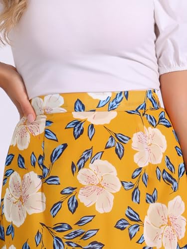 Image of Allegra K Women's Printed Skirt 2025 Weekend Trendy Summer Chiffon Ruffle Tiered Flowy Midi Skirts