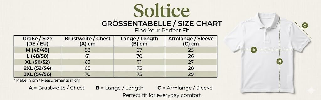Soltice Polo da uomo a maniche corte, polo a righe con tasca sul petto, maglietta in misto cotone (da M a 3XL)