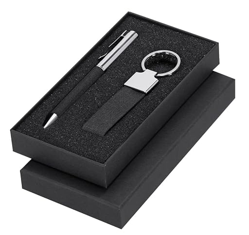 UVMARK | Set de Regalo Elegante | Bolígrafo Metálico y Llavero Premium Personalizado en Estuche de Presentación Negro | Kit de Regalo Original Para Empresas, Navidad, Eventos, Celebraciones | Ya disponible en tu tienda friki favorita! En mundofriki.es!