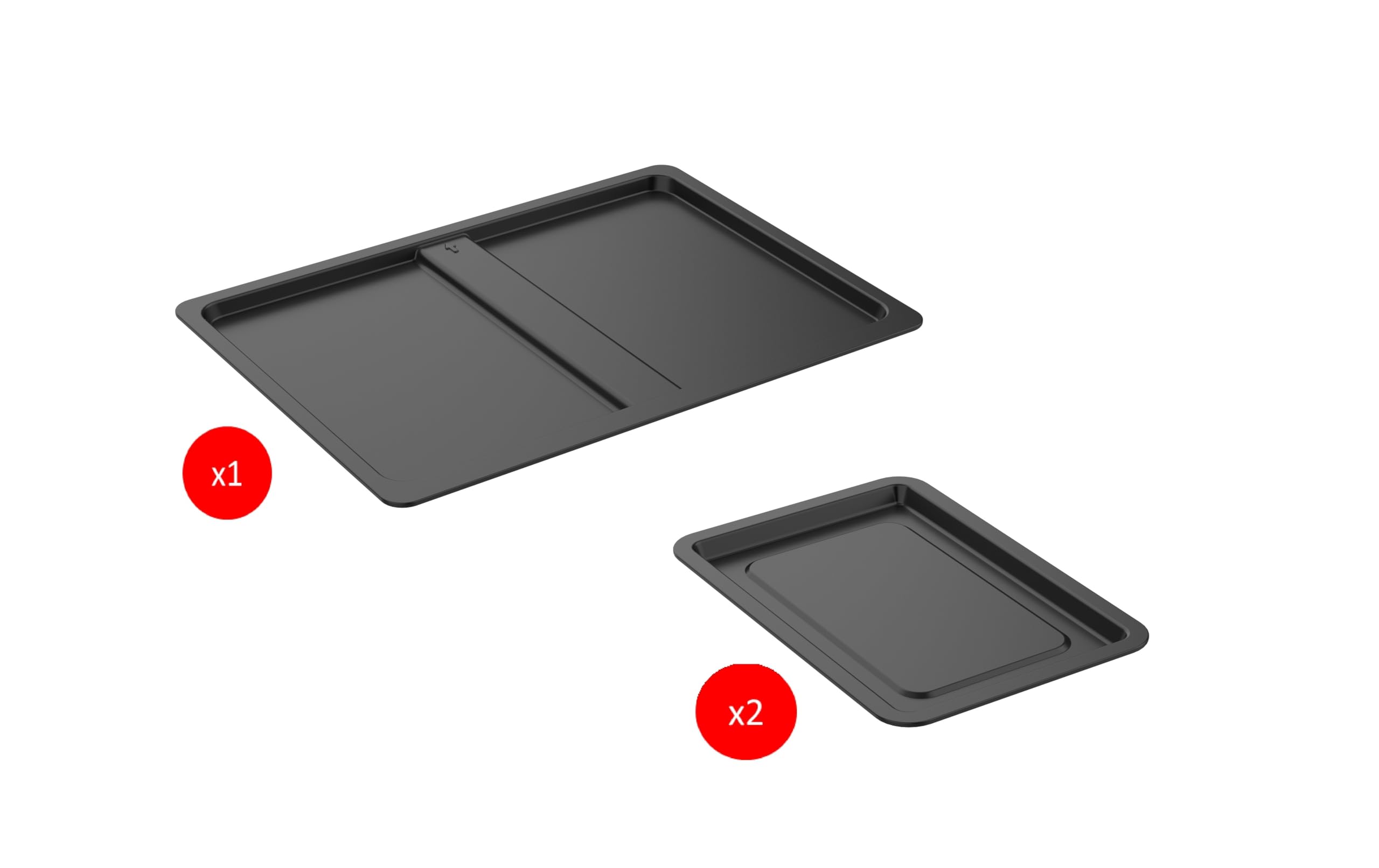 BridgePro - Bandeja para hornear/migas/goteo de una sola zona y doble (atenuaciones de zona única: 32,6 x 45 x 1 cm; atenuación de doble zona: 32,4 x 22,5 x 1 cm)