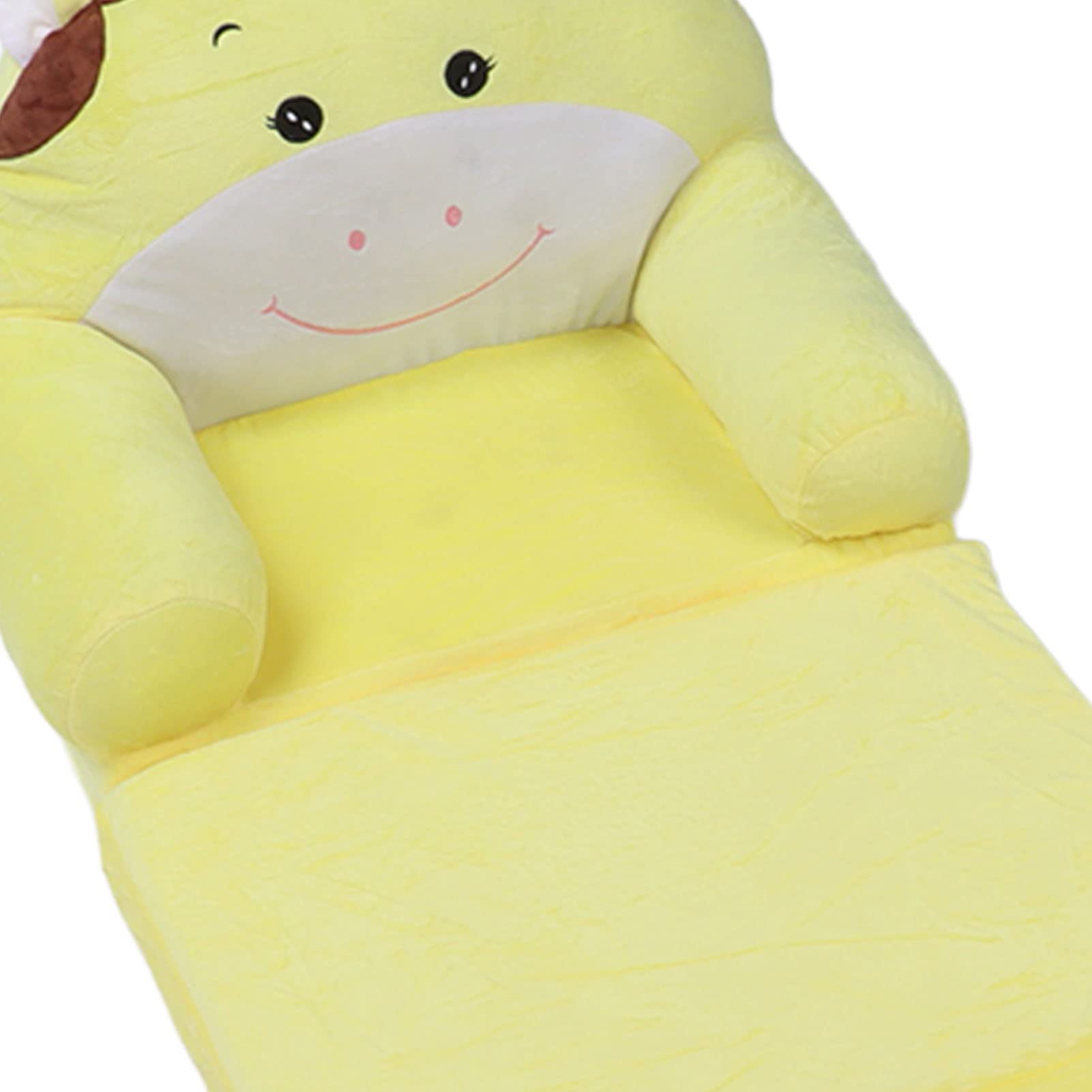 Generic Krzesło Sofy dla Niemowląt 1 Rok, Dzieci śpiące Krzesło Kreskówka Składana Sofa dla Dzieci 2 w 1 Klapka Otwarte Kanapa na sofę dla Sofa na sofę żółtą krowę (3 poziom)