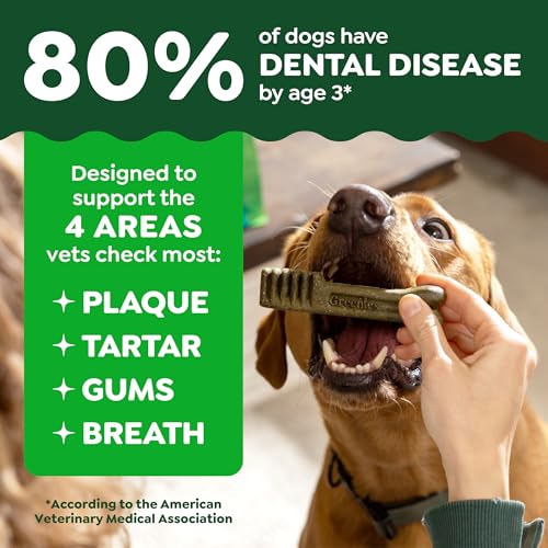 Greenies Veterinarian-Recommended Adult Natural Dental Dog Treats Petite Size, Dog Dental Chews, Original Flavor, 6 oz. Pack, 10 Count