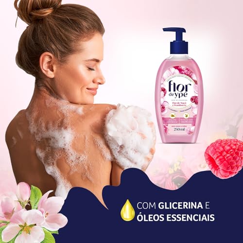 Flor de Ypê Sabonete Líquido, Flor de Maçã e Framboesa, 250ml (Squeeze)