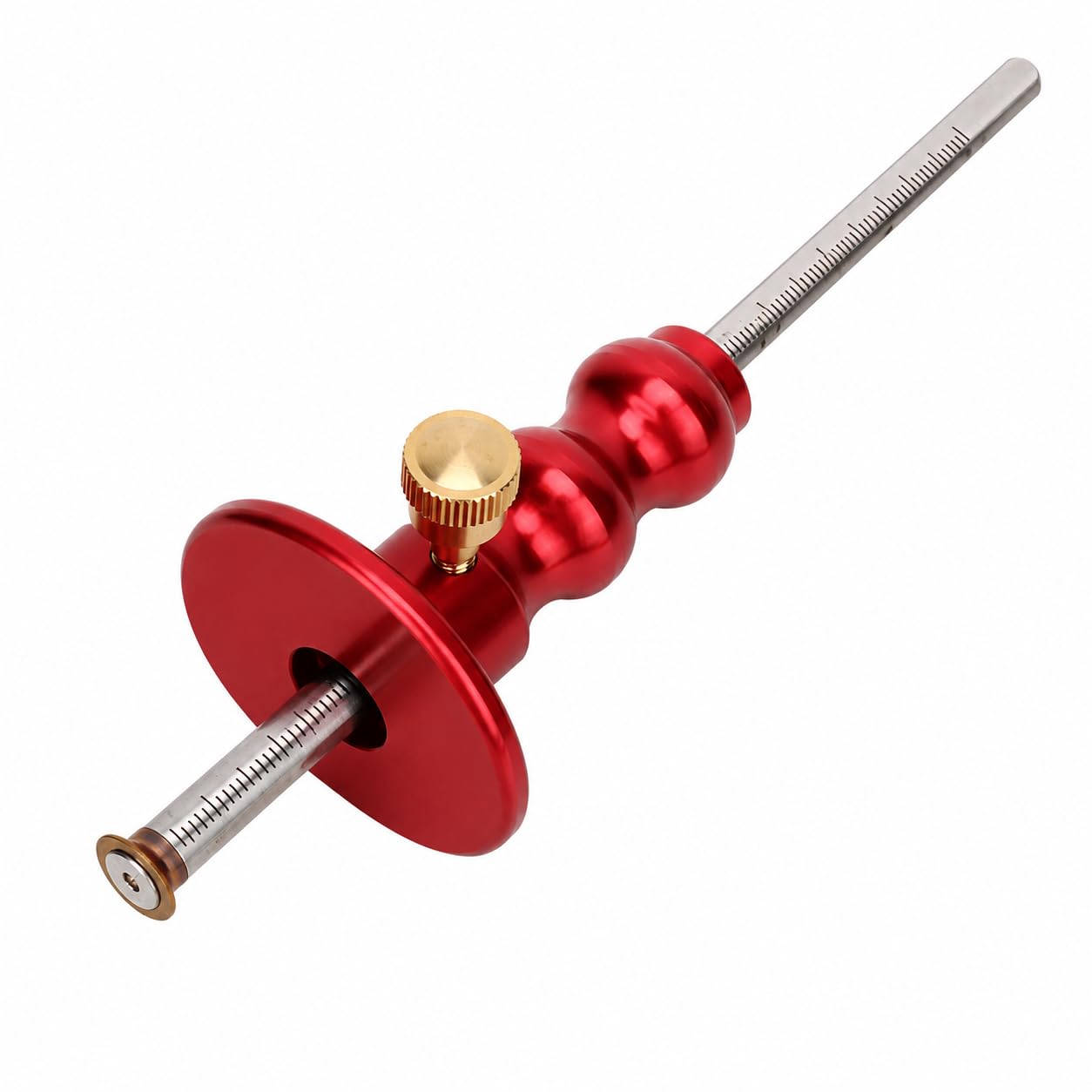 Mortice Gauge, Wood Marking Gauge, Wood Scribe Mortise Gauge Tool, Woodworking Wheel Marking Gauge, for Professionals or DIY Carpenter (Red)