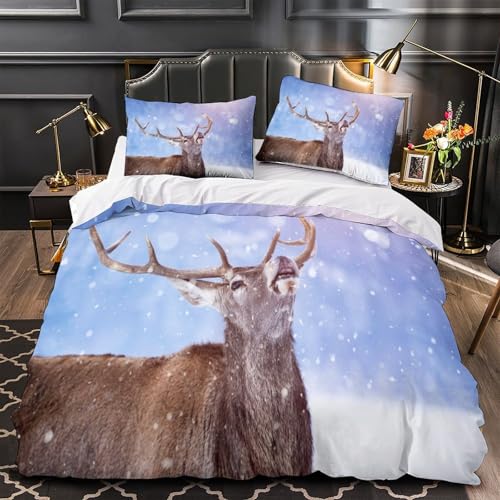 Housse de couette cerf microfibre douce et hypoallergénique