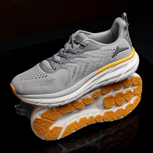 Image of JQR Atlanta Men's Sports Running Shoes Knitting Upper Lace Up Design Soft Cushioned Memory Foam Insole Extra Grip Anti Skid Comfortable Lightweight Durable for Gym, Walking, Jogging & Everyday