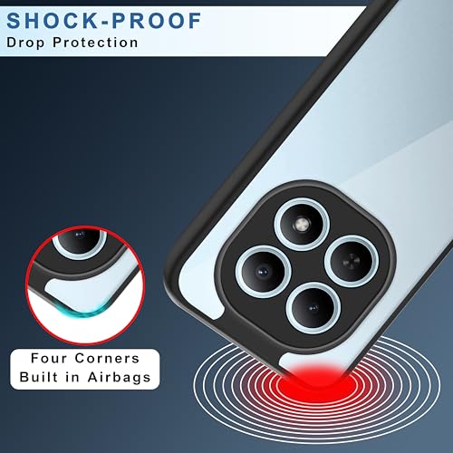 Image of CEDO Backcover for Redmi Note 15 (5G) / Poco M8 (5G) | Camera Protection Bump Shockproof Edge | Ultra Hybrid Transparent Acrylic Clear TPU+PC Hard Backcase Cover (Black)