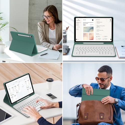 Teclado para Samsung Tab S10 FE evita errores de escritura con funda magnética Ñ español 7