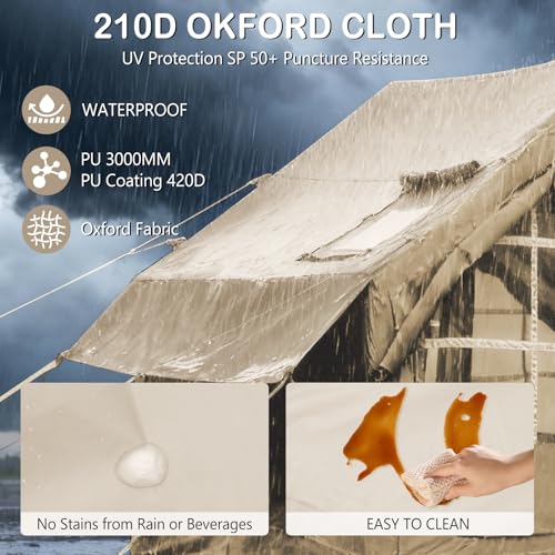 Image of Inflatable Tents for Camping,Easy Blow Up Tent with Hand Pump,4 Seasons Waterproof Air Inflatable Camping Tent House for Family Weekend Camping