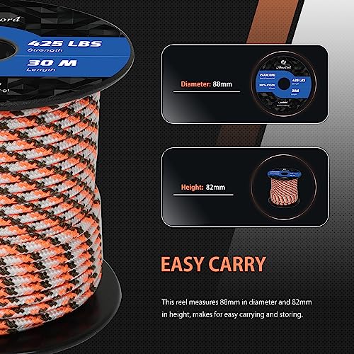 Abma Cord Paracord 425 lbs 3mm 100% Nylon 30M - Sneaky Orange Camo, Multi Color-sneaky Orange Camo, 30 Meters - Image 2