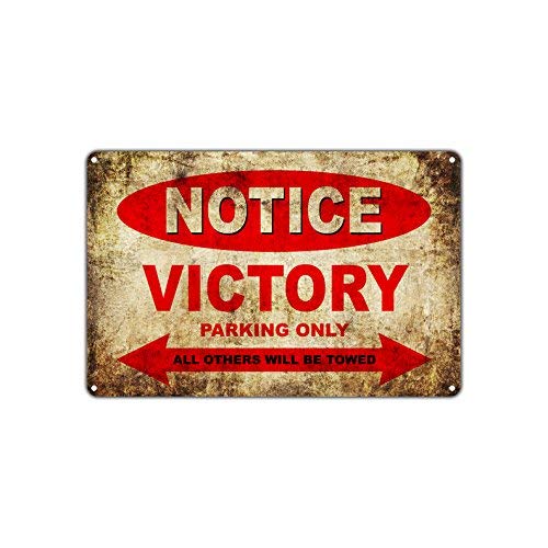 UKSILYHEART Metal Sign 12x12 Inches VICTORY Motorcycles Bikes Only All Others Will Be Towed Parking Sign Vintage Retro Metal Decor Art Shop Man Cave Bar Prompt slogan Sign Plate