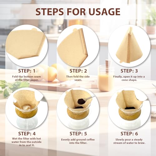 200Pcs Natural #4 Cone Filters